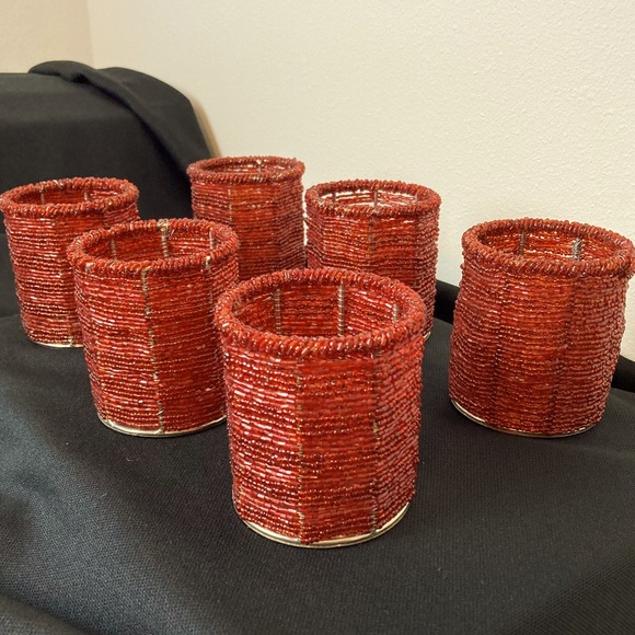 👻Red Beaded Decorative Holders (6) - Picture 1 of 4